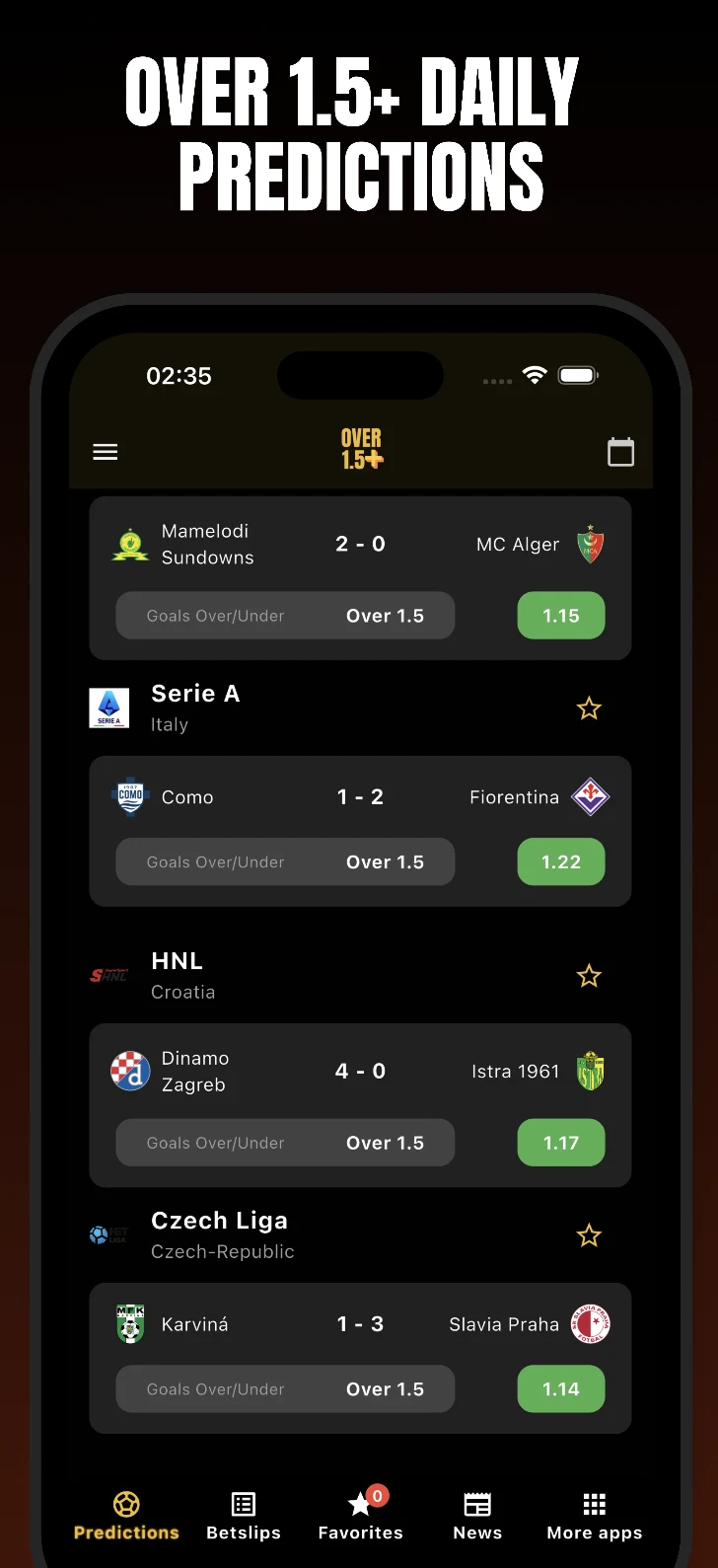 Over 1.5+ Daily Betting Tips screenshot